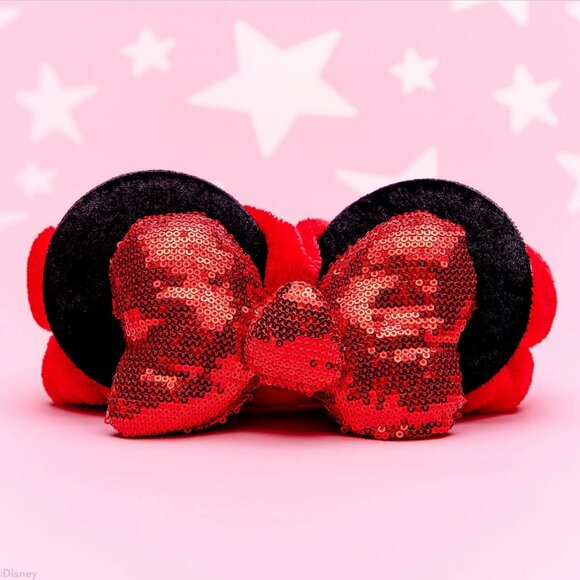 NEW The Creme Shop Minnie Mouse 3D Teddy Headband "RUBY GLITZ" - Picture 1 of 8